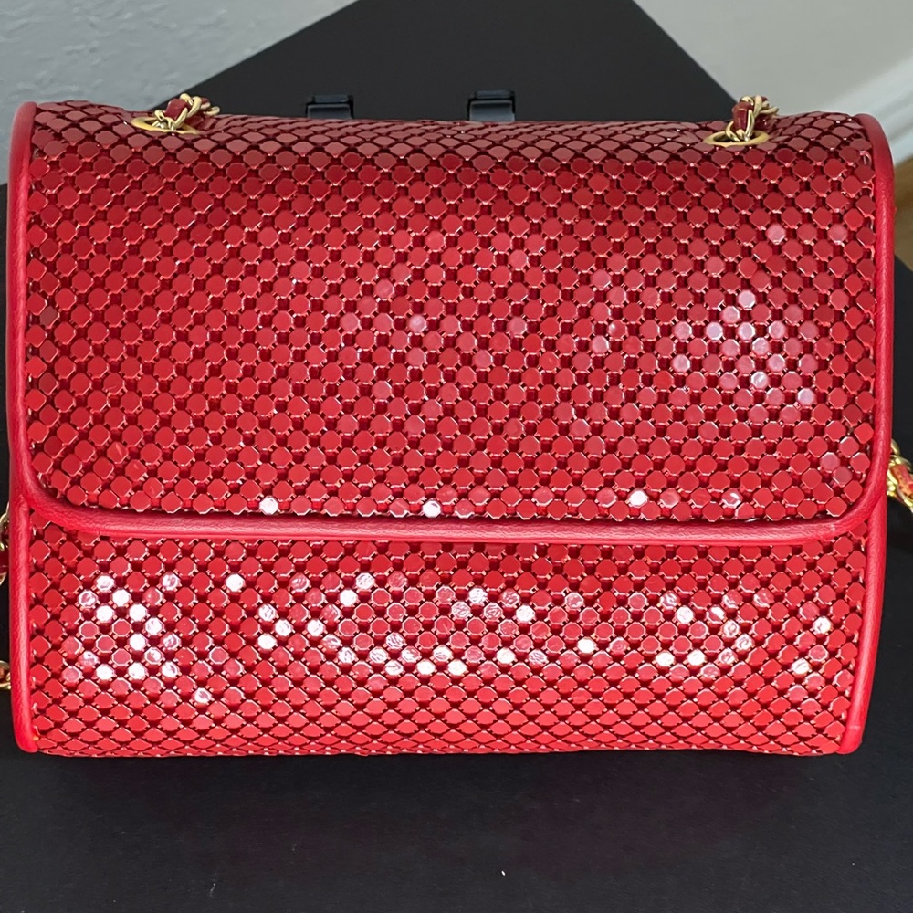 Vintage Whiting & Davis Red Mesh Shoulder Bag